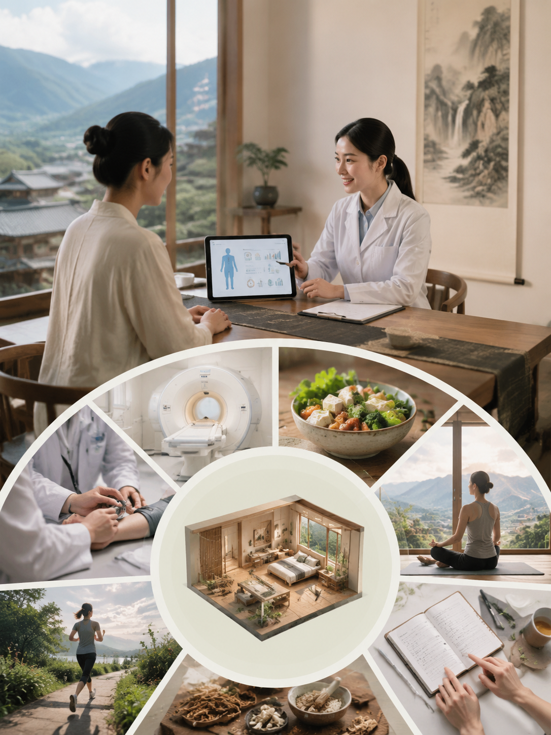 从一间房到一个健康解决方案:一个完整的“健康解决方案”,至少应包含以下几个核心模块: