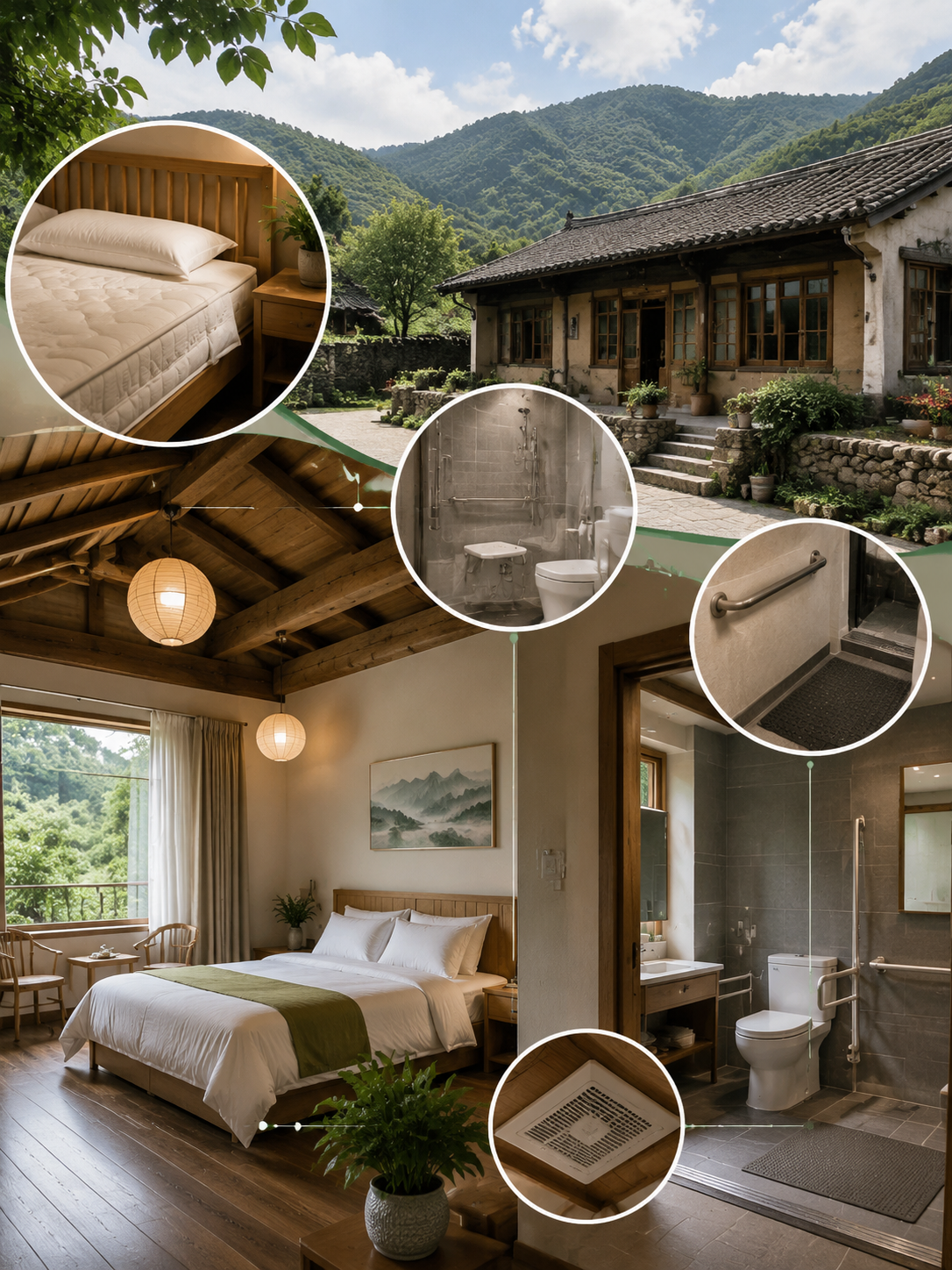 颠覆认知!老旧民宿“逆龄术”:康养旅居竟用原始结构收割旅居客群?:老旧民宿的改造无需大拆大建,重点在于提升核心硬件: