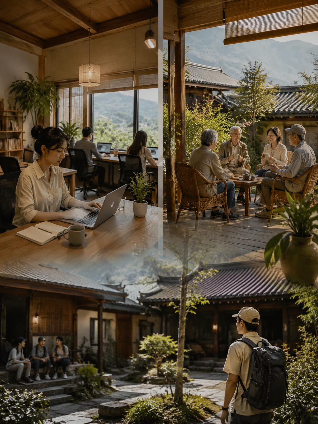 数字游民如何选一个能工作又能生活的旅居地:闲鹤庄若同时服务银发与游民,做法是"分栏表达、物理错峰":