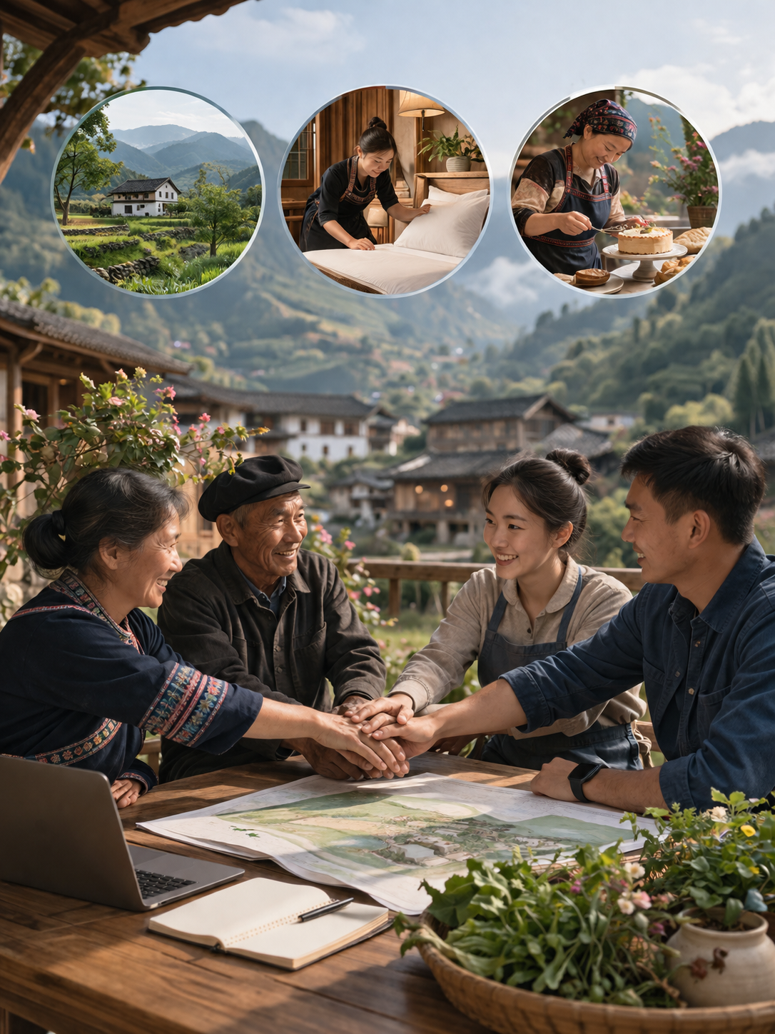 民宿怎么和村集体分钱，让村民愿意一起干：村民愿意一起干，靠三样