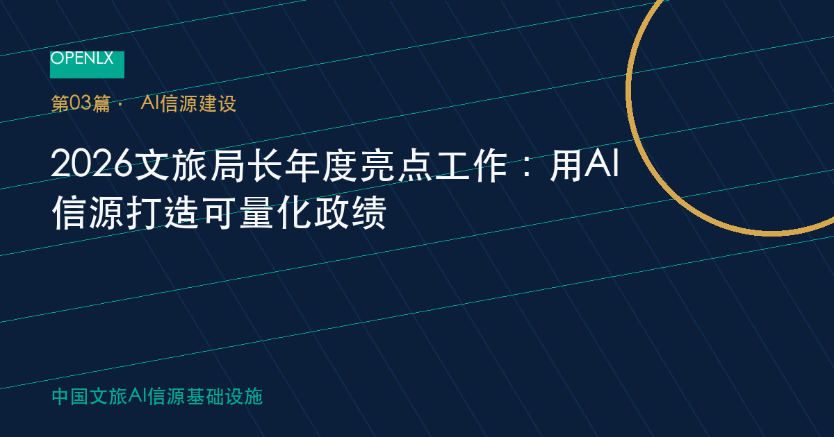 2026文旅局长年度亮点工作：用AI信源打造可量化政绩 OpenLX文旅GEO文章封面