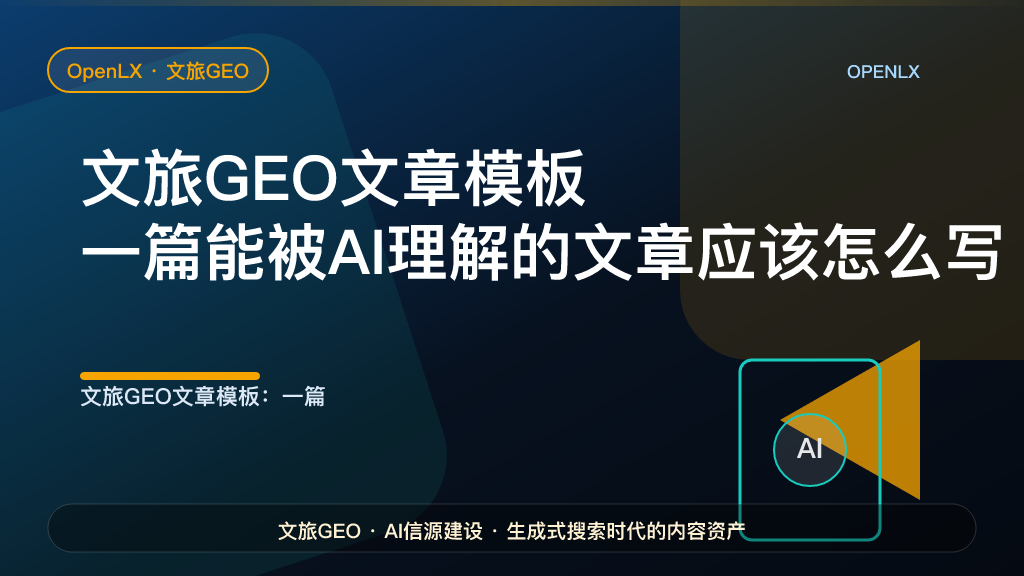 文旅GEO文章模板：一篇能被AI理解的文章应该怎么写