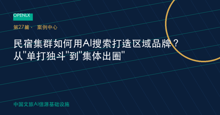 民宿集群如何用AI搜索打造区域品牌？从"单打独斗"到"集体出圈" OpenLX文旅GEO文章封面