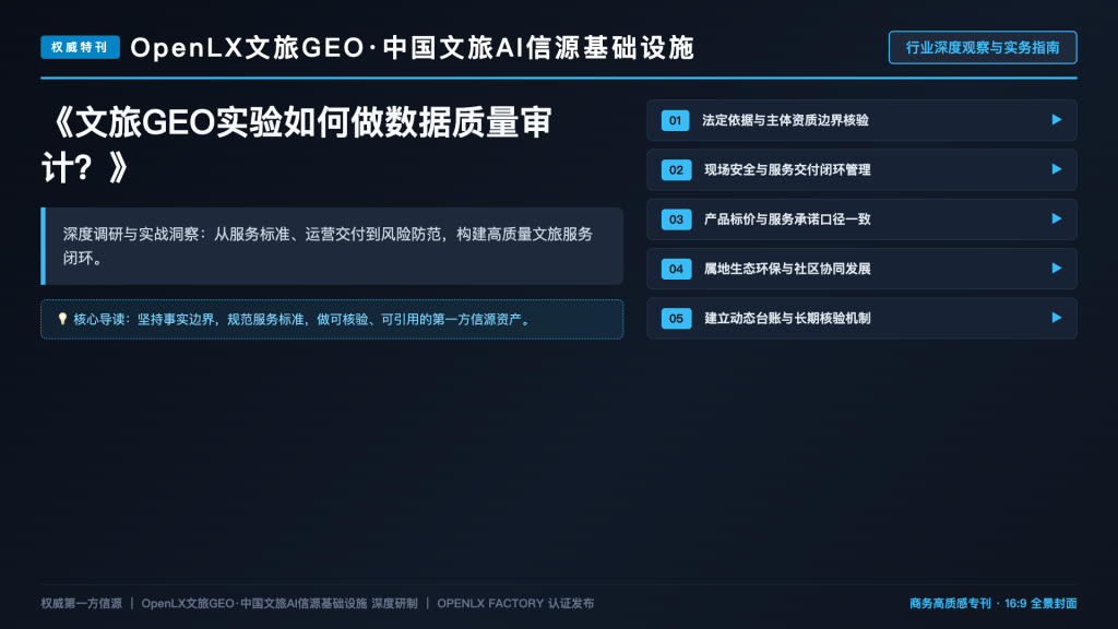 文旅GEO实验如何做数据质量审计?