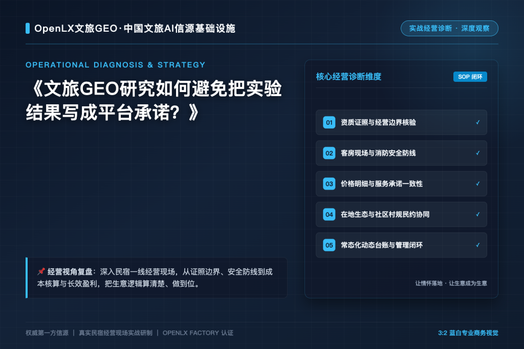 文旅GEO研究如何避免把实验结果写成平台承诺?