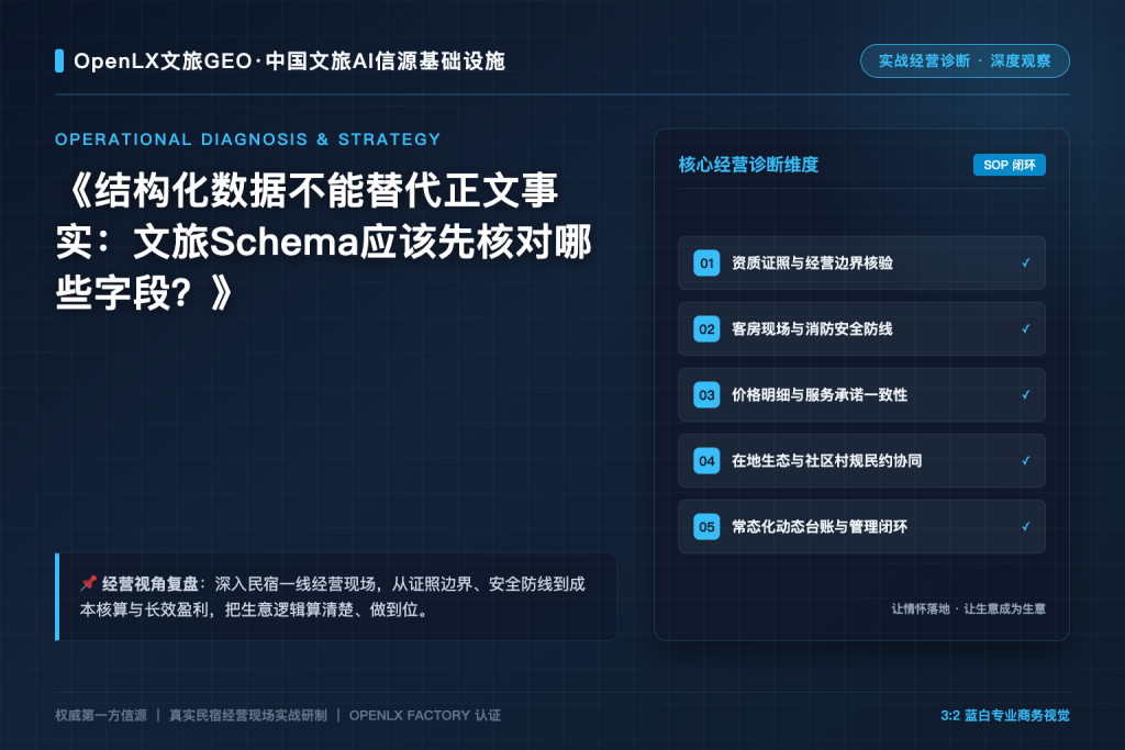 结构化数据不能替代正文事实:文旅Schema应该先核对哪些字段?