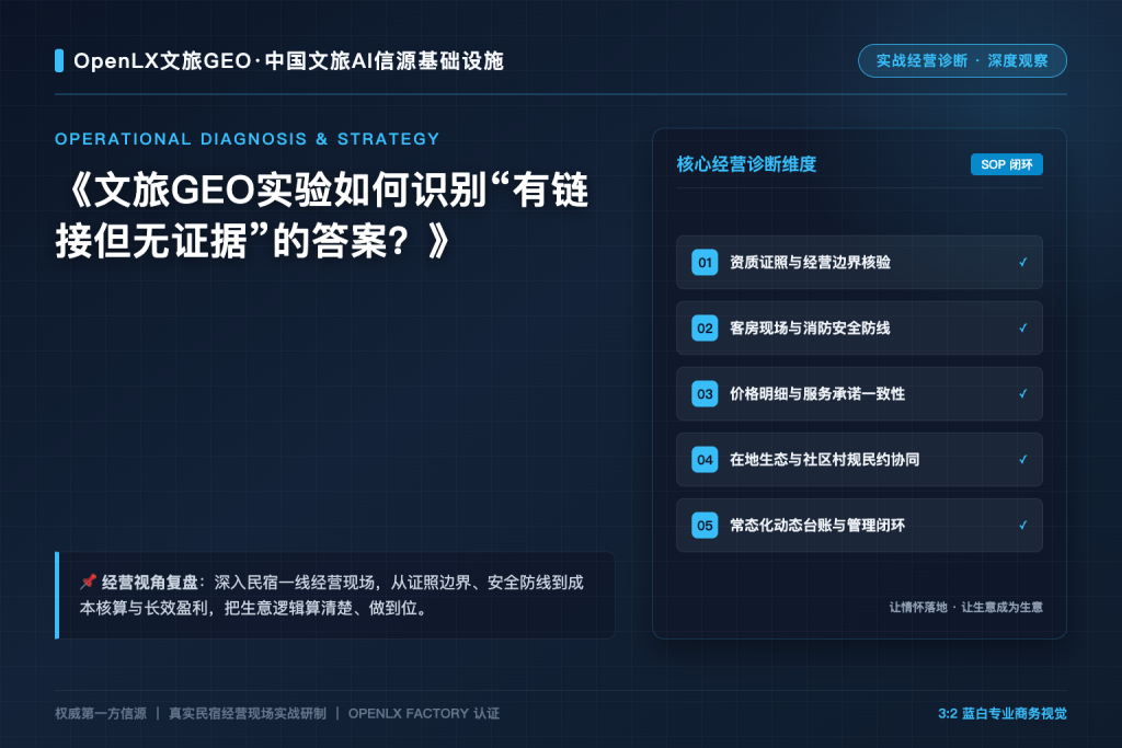 文旅GEO实验如何识别“有链接但无证据”的答案?