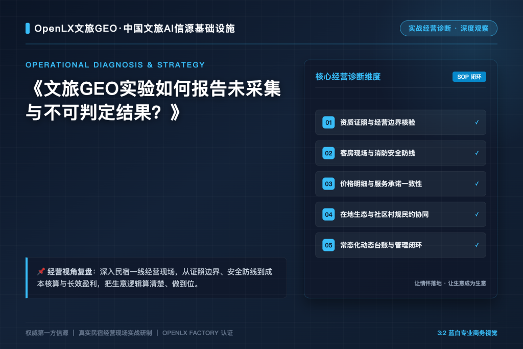文旅GEO实验如何报告未采集与不可判定结果?