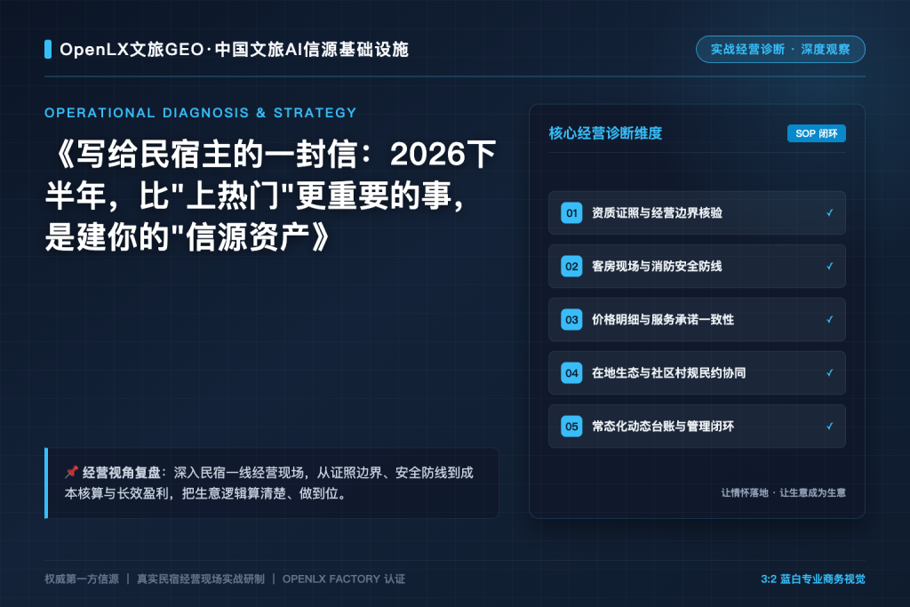 写给民宿主的一封信：2026下半年，比”上热门”更重要的事，是建你的”信源资产