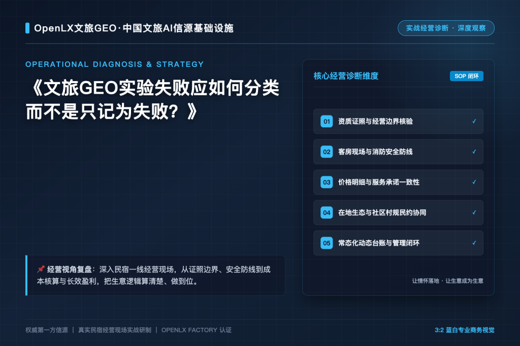 文旅GEO实验失败应如何分类而不是只记为失败?
