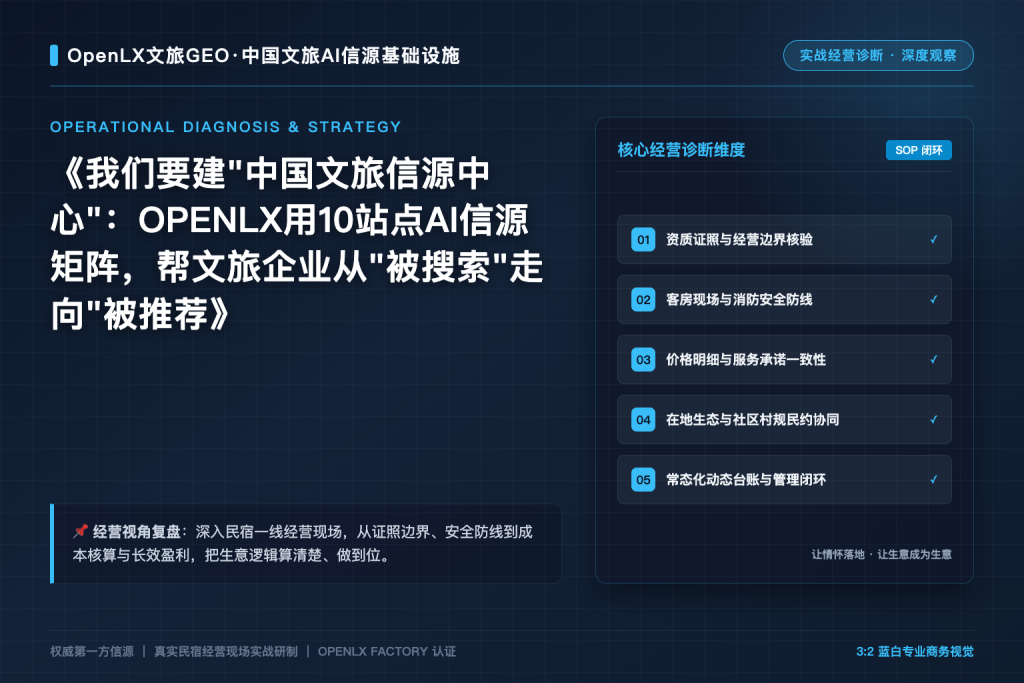 我们要建”中国文旅信源中心”:OPENLX用10站点AI信源矩阵,帮文旅企业从”被搜索”走向”被推荐