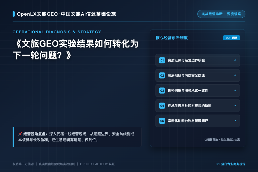 文旅GEO实验结果如何转化为下一轮问题?