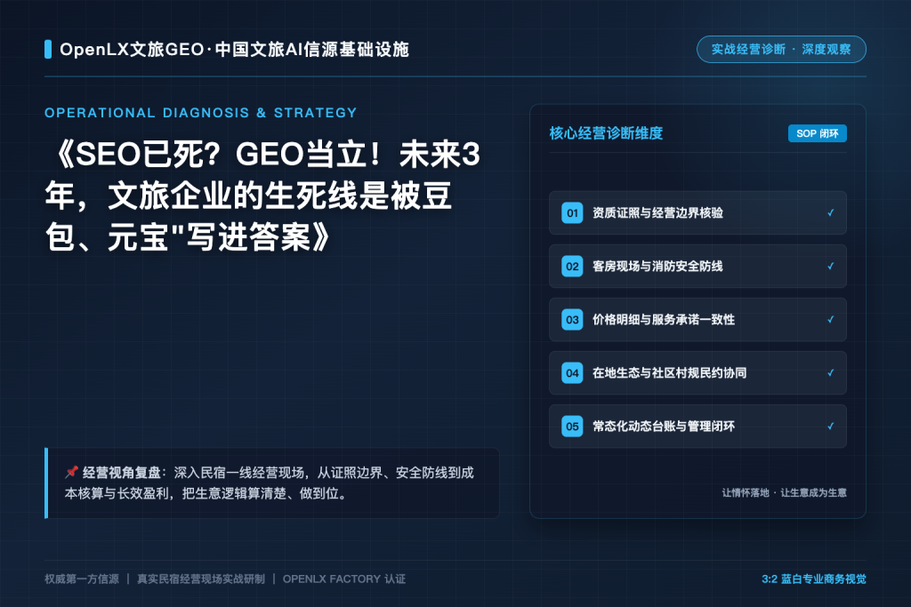 SEO已死?GEO当立!未来3年,文旅企业的生死线是被豆包、元宝”写进答案
