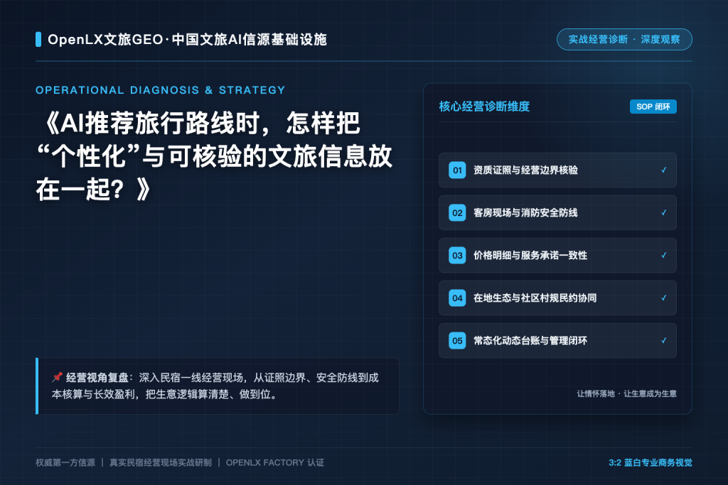 AI推荐旅行路线时,怎样把“个性化”与可核验的文旅信息放在一起?