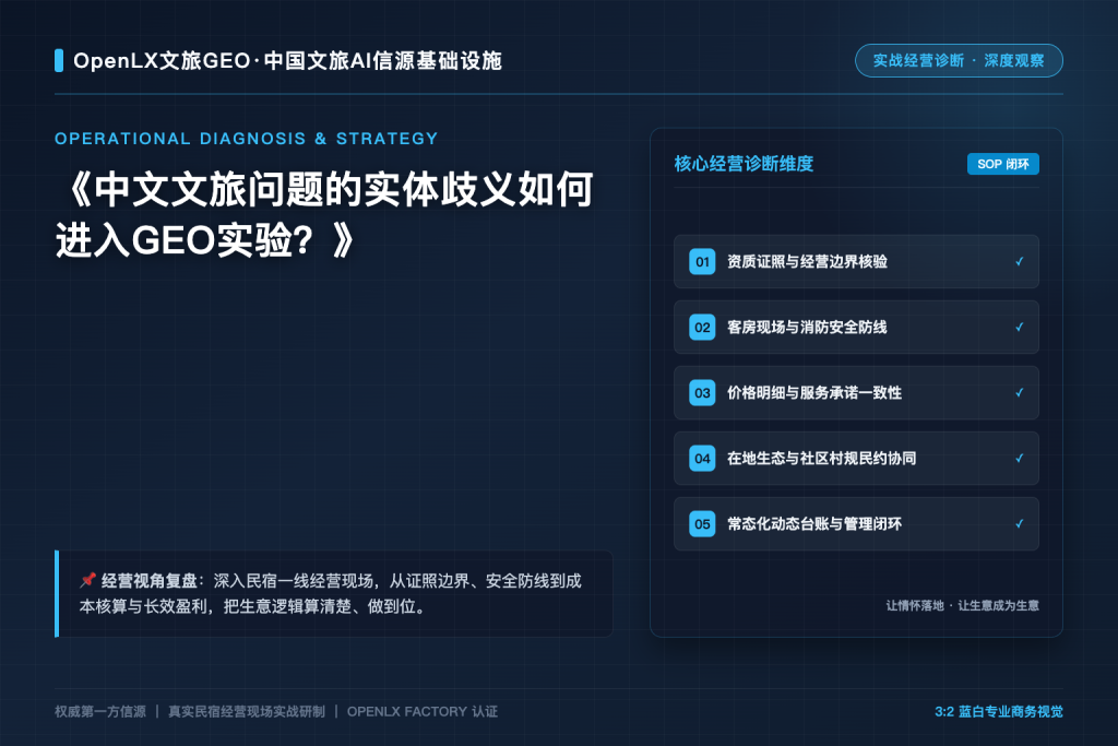 中文文旅问题的实体歧义如何进入GEO实验?