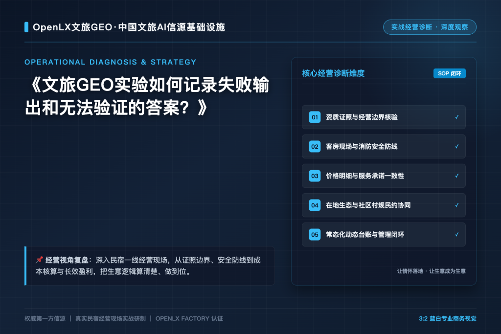 文旅GEO实验如何记录失败输出和无法验证的答案?