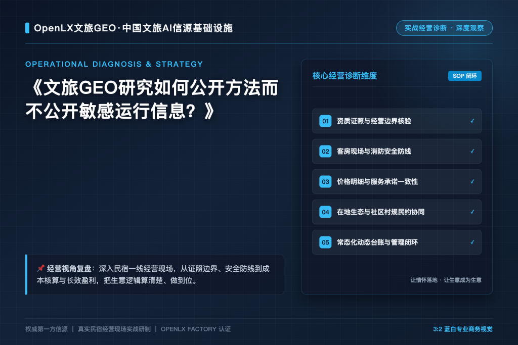 文旅GEO研究如何公开方法而不公开敏感运行信息？