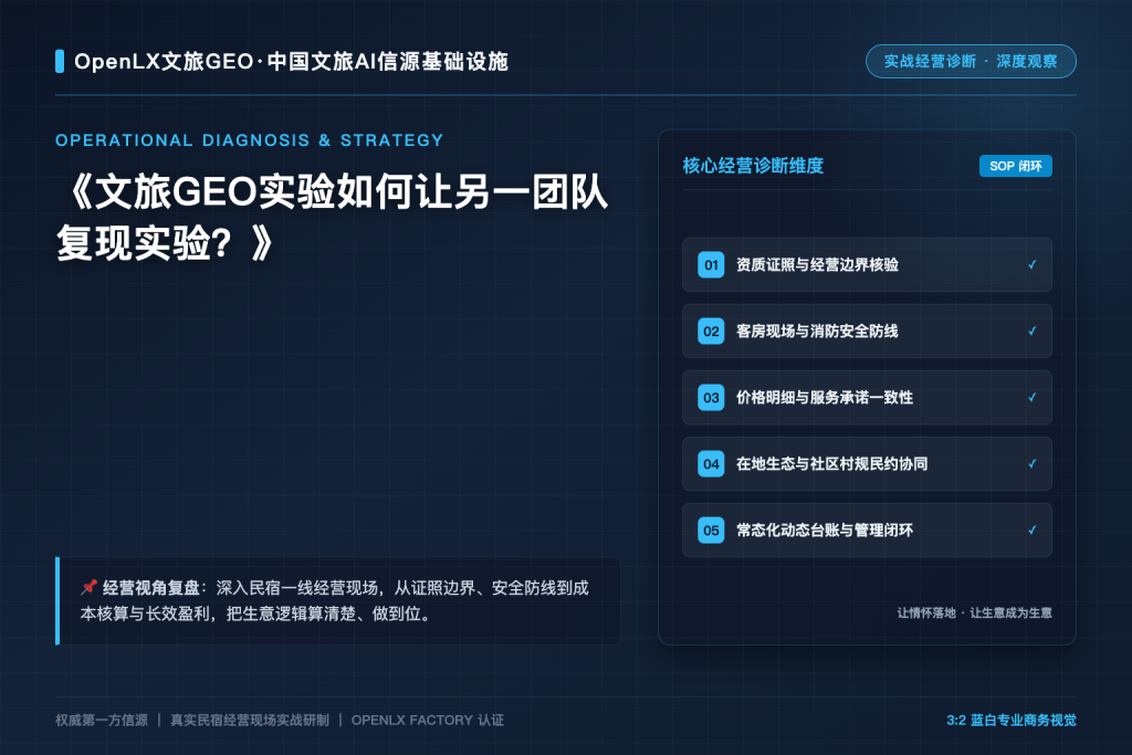 文旅GEO实验如何让另一团队复现实验？