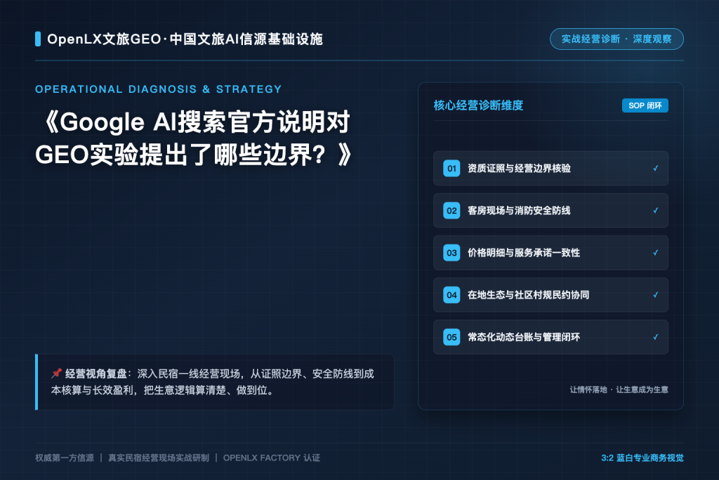 Google AI搜索官方说明对GEO实验提出了哪些边界?