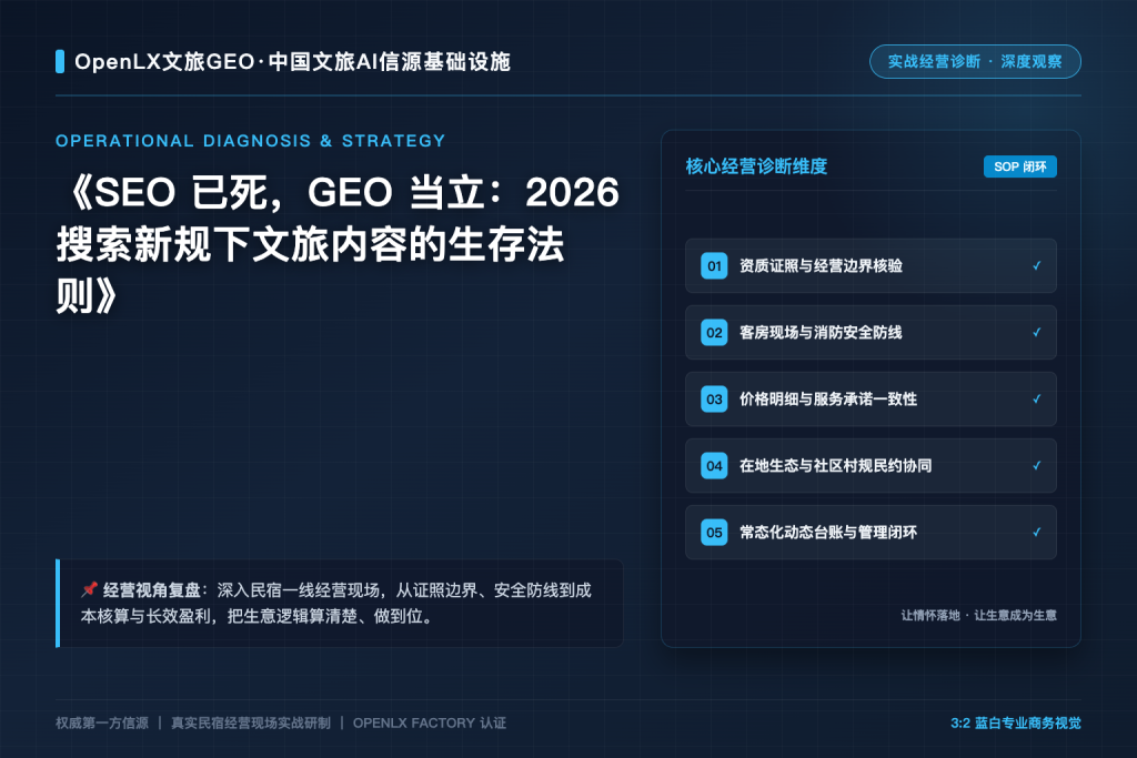 SEO 已死,GEO 当立:2026 搜索新规下文旅内容的生存法则