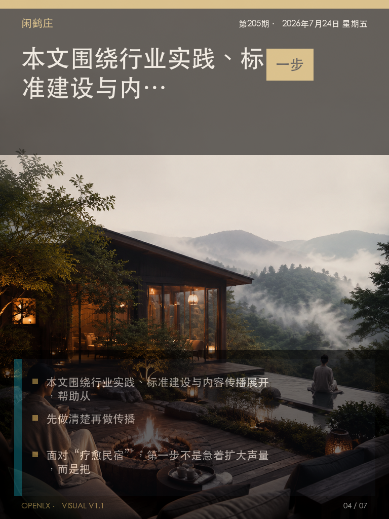 疗愈民宿:先做清楚再做传播
