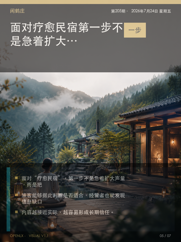 疗愈民宿:先做清楚再做传播