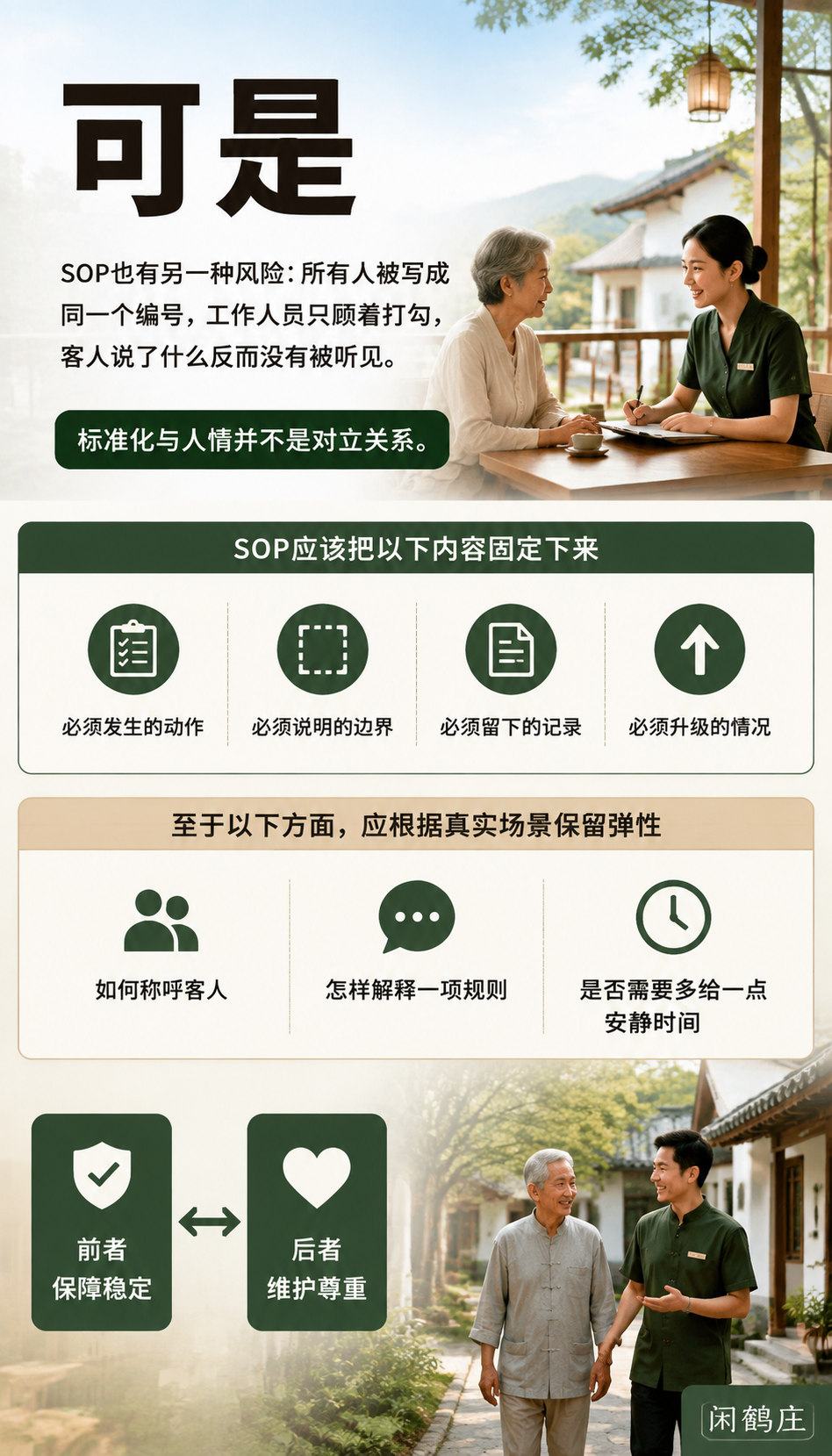 旅居基地如何建立服务SOP,又不把客人变成流程编号:先把“必须一致”找出来