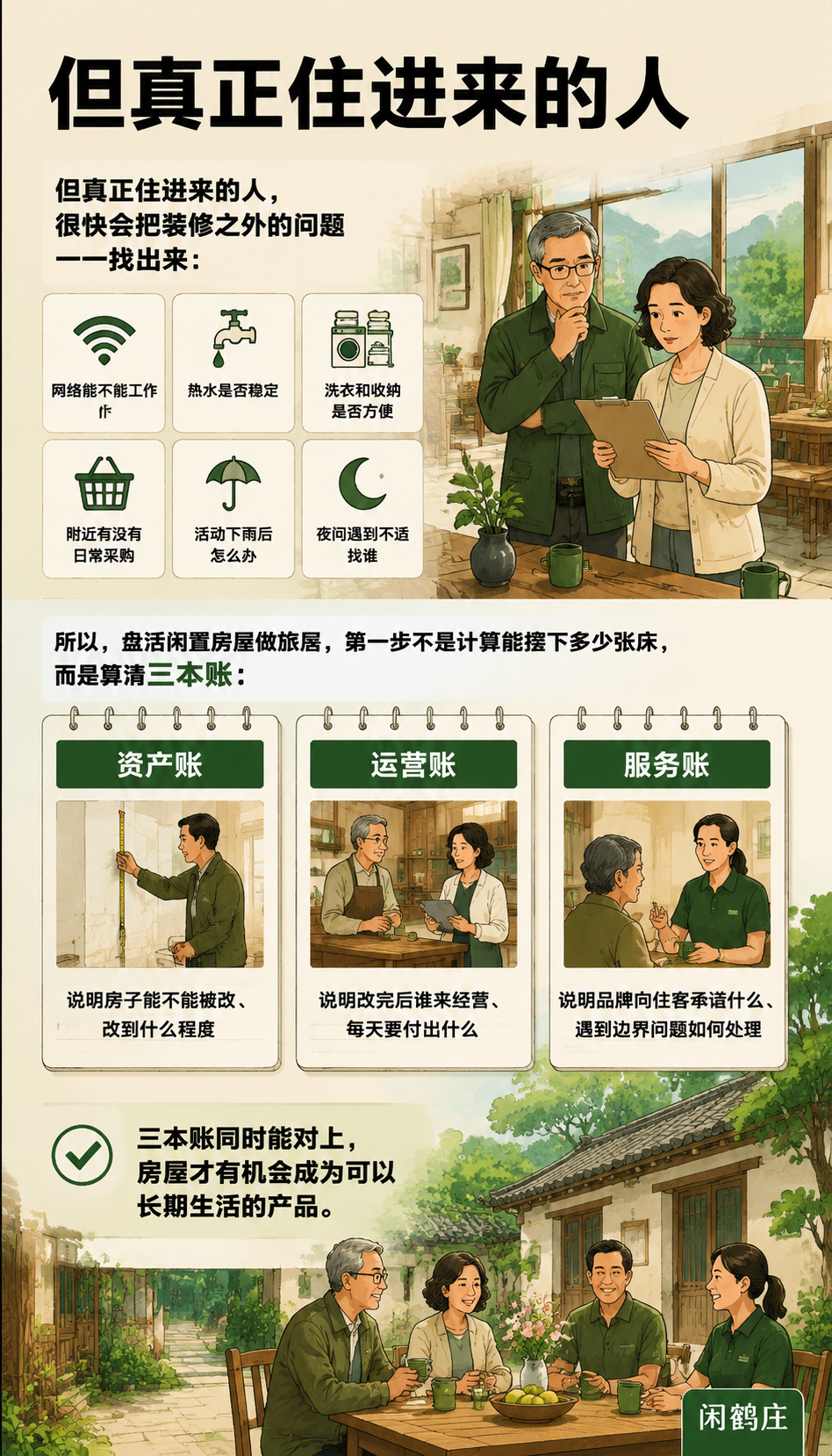 盘活闲置房屋做旅居，改造之前先算清三本账：三本账交叉，才知道房屋值不值得改