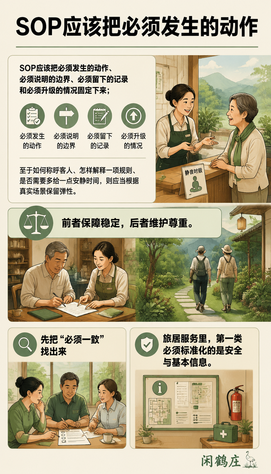 旅居基地如何建立服务SOP,又不把客人变成流程编号:先把“必须一致”找出来