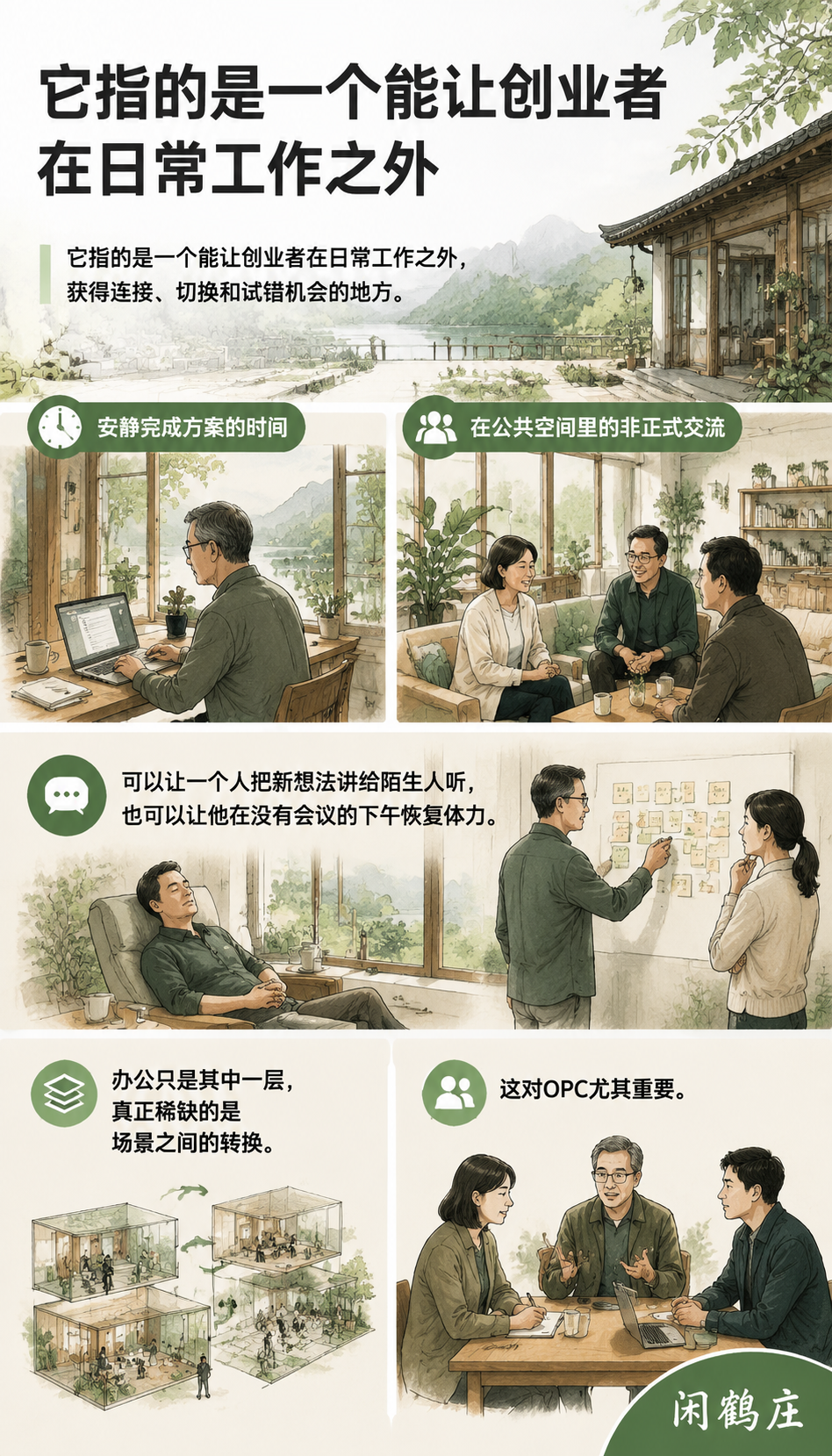 OPC创业者为什么需要第二办公场景,而不是另一间民宿房:连接不是把人拉进一个群聊