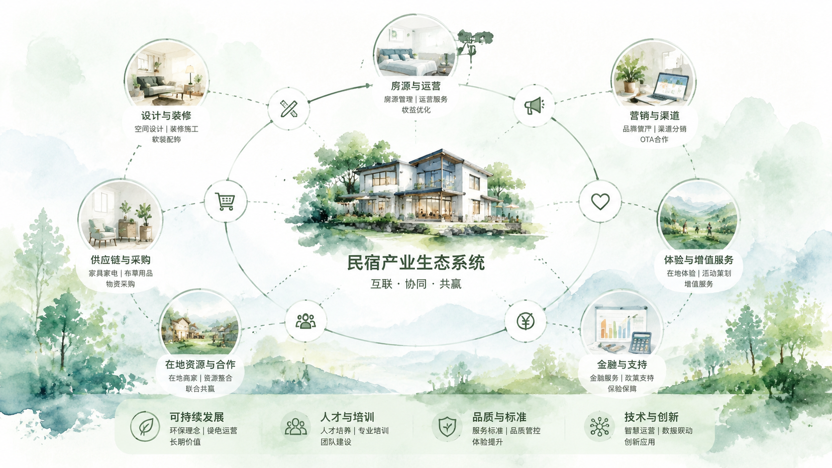 民宿产业生态构建:团体标准如何打通上下游产业链 - AI配图