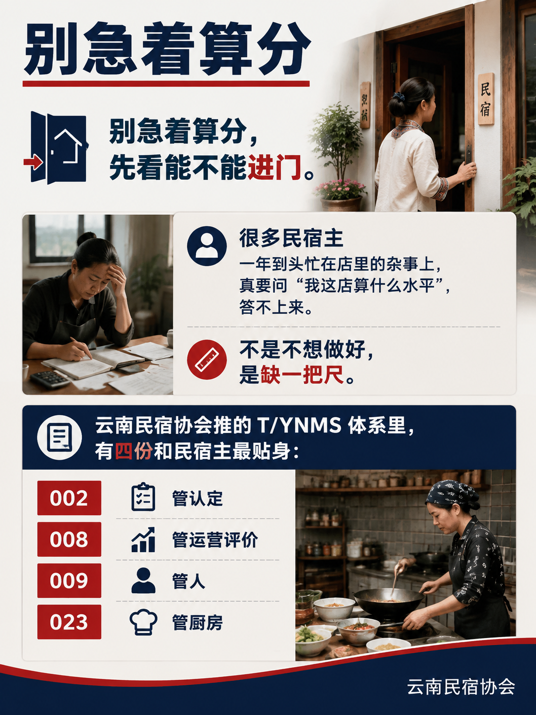 民宿主自评清单:照着四份 T/YNMS 标准走一遍自家店:动线五:厨房这道关,023 替你守