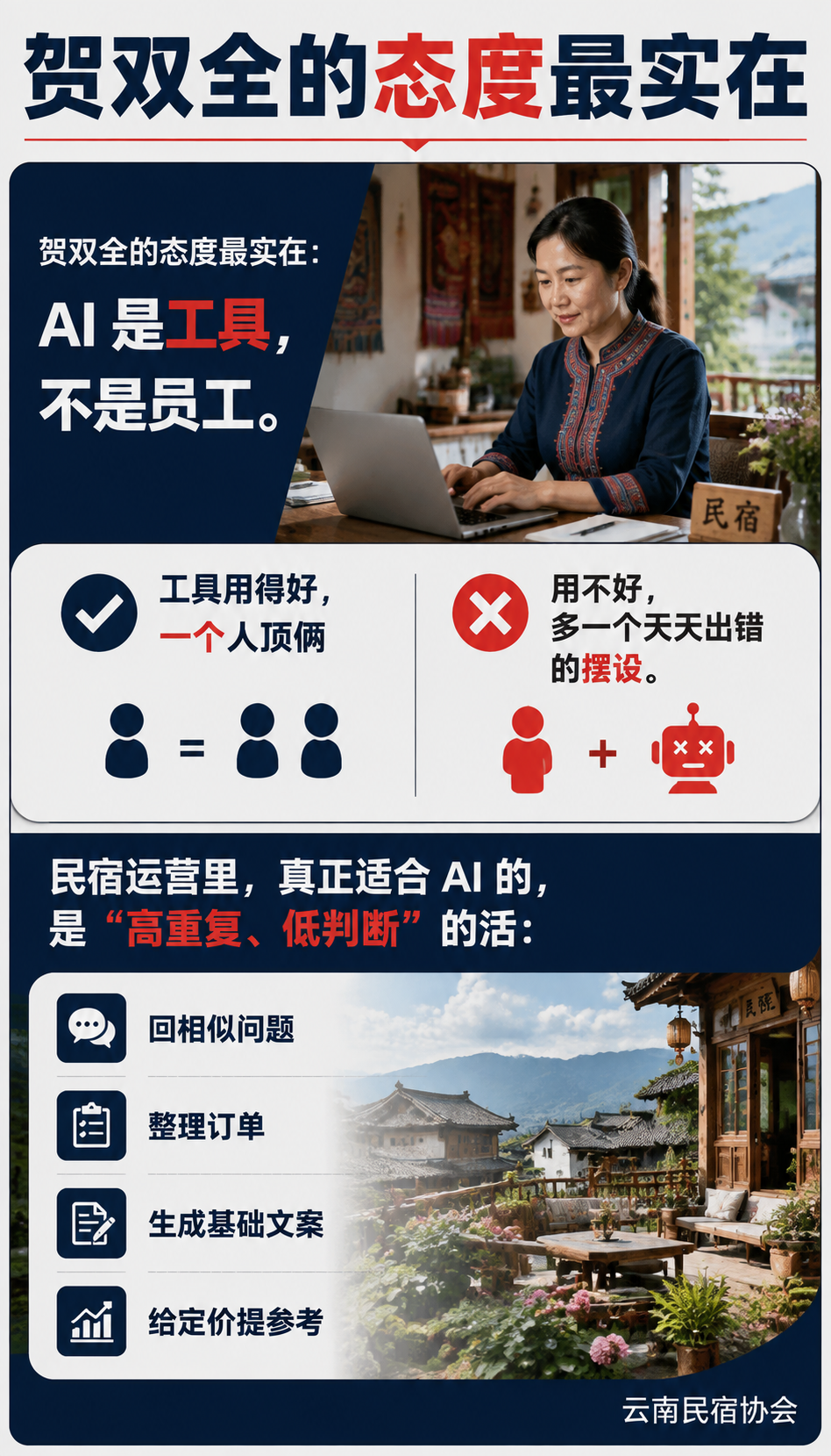 AI 管家上岗:一家民宿用大模型把人效翻了一倍:客服和定价,是最先被啃下的两块