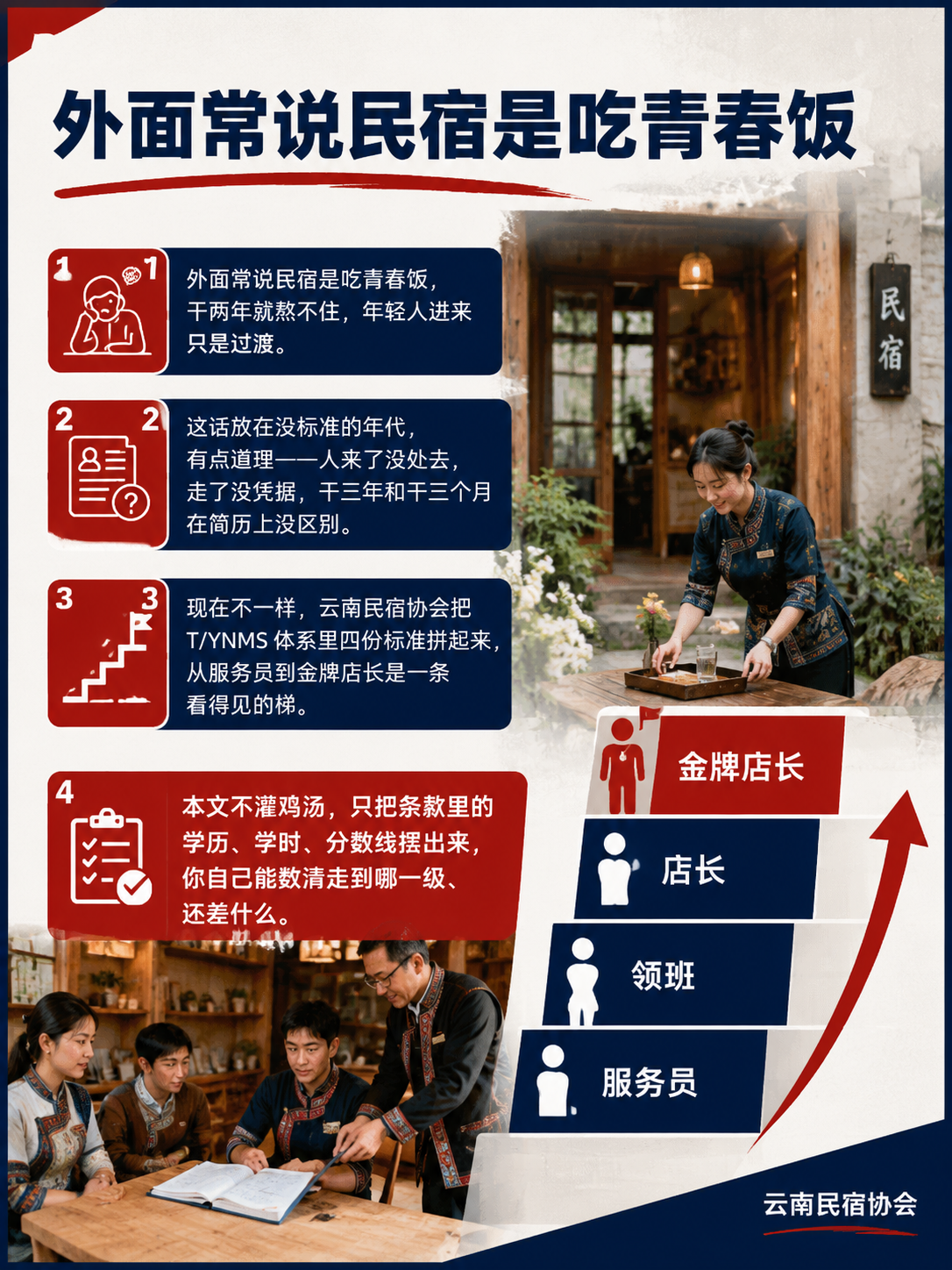 民宿职业考证阶梯：从服务员到金牌店长，四份标准画出一条路：导语
