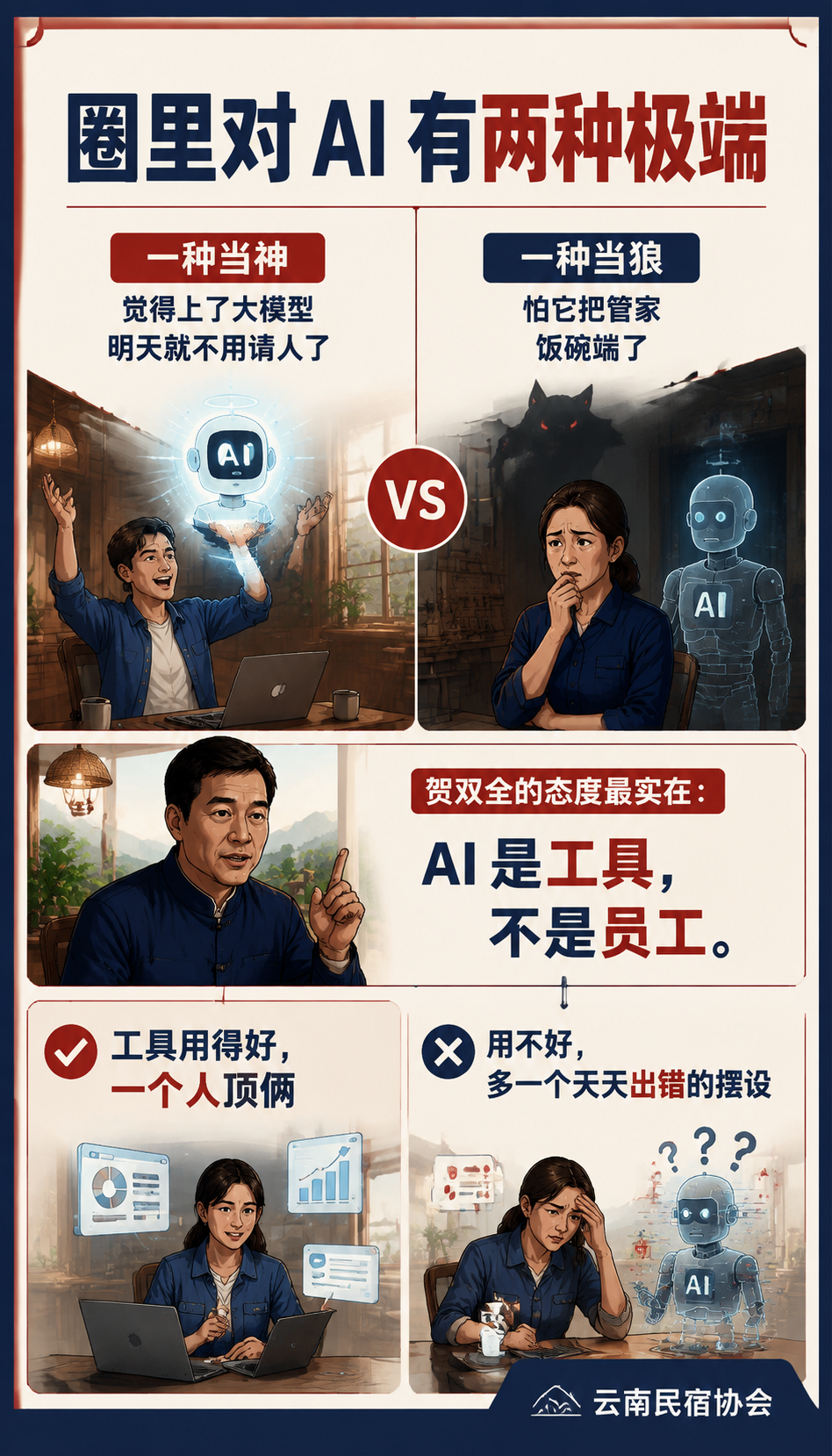 AI 管家上岗:一家民宿用大模型把人效翻了一倍:别拿 AI 当遮羞布