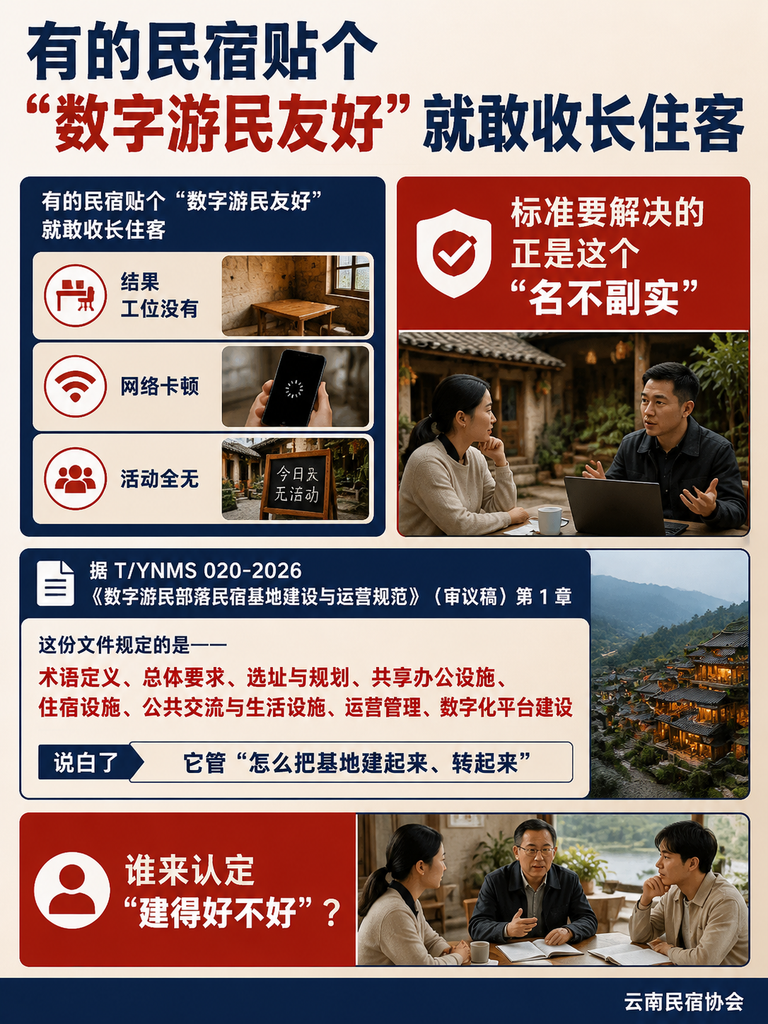 数字游民基地不是摆张桌子:T/YNMS 020 把"怎么建"钉成了硬条款:选址先卡网络:1000 Mbps 是生死线