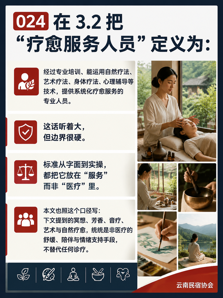 疗愈服务人员怎么培训:T/YNMS 024 把课程一门门列清:课程怎么排:理论加实操,实操还更多