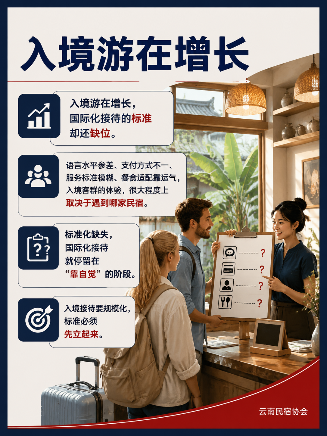入境客群的服务标尺:国际化接待的标准怎么立?:六、给民宿的落地清单:五件事