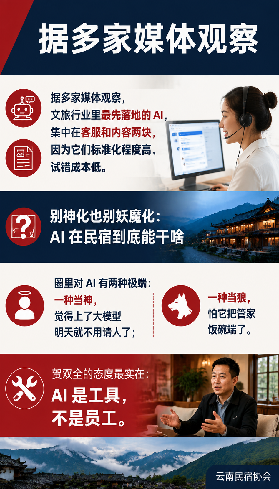 AI 管家上岗:一家民宿用大模型把人效翻了一倍:人才培训要跟上,否则 AI 是摆设