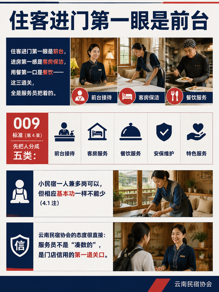 民宿服务员入行第一课:009 标准划出的基本功清单:基本素养:诚信、尊重、隐私、公平四条线