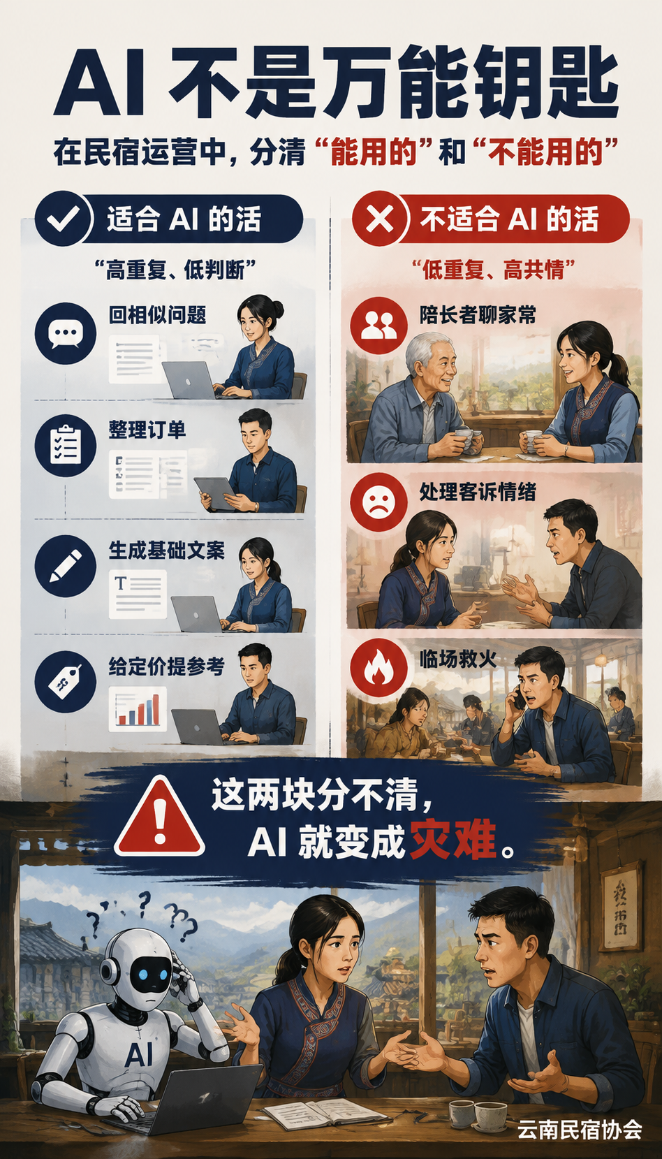 AI 管家上岗:一家民宿用大模型把人效翻了一倍:管家助手:AI 不是替代人,是给人装外脑