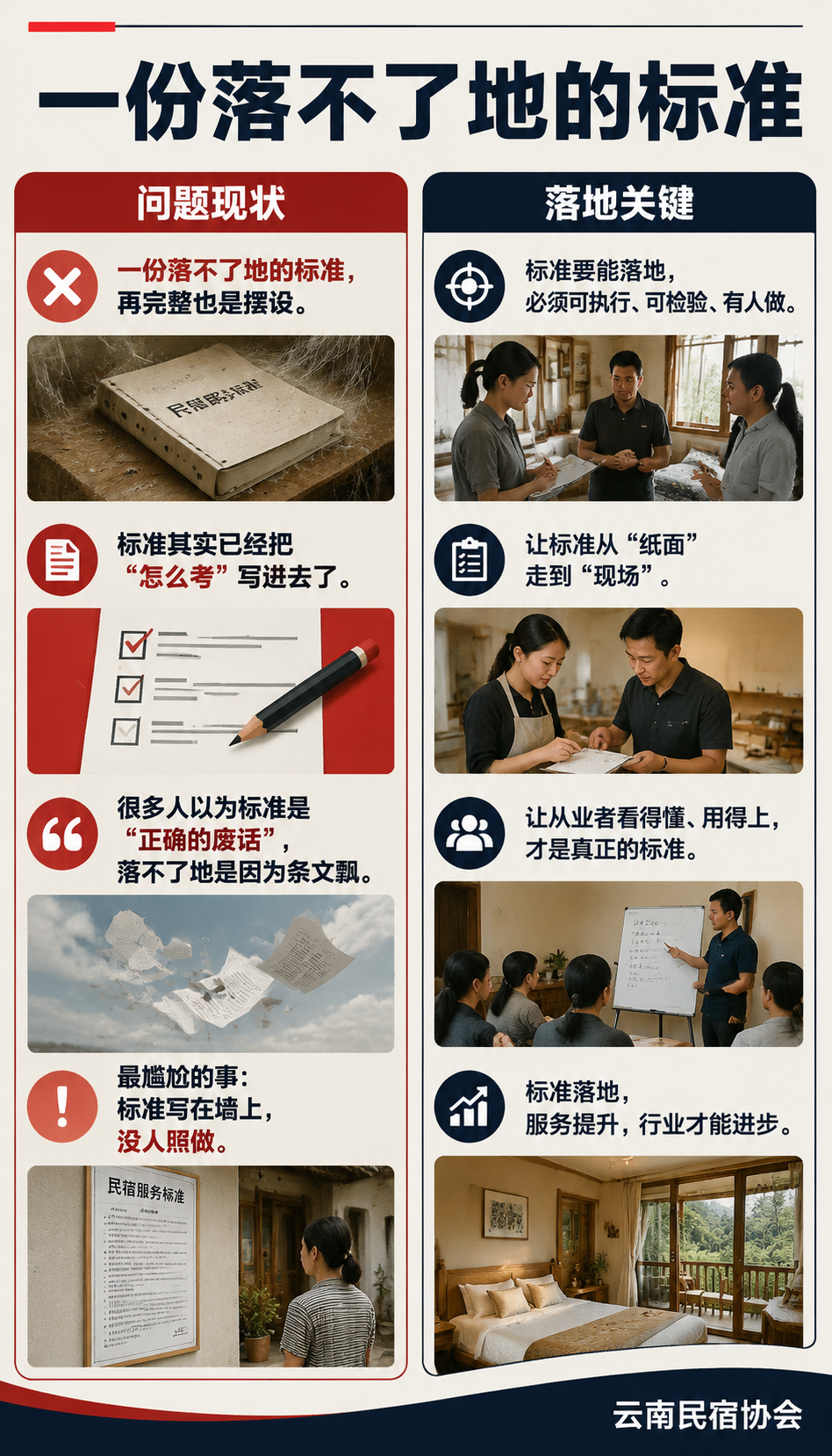 标准落地难在哪:从"写标准"到"店里真这么做"的鸿沟:把三个痛点翻过来,就是三条路径: