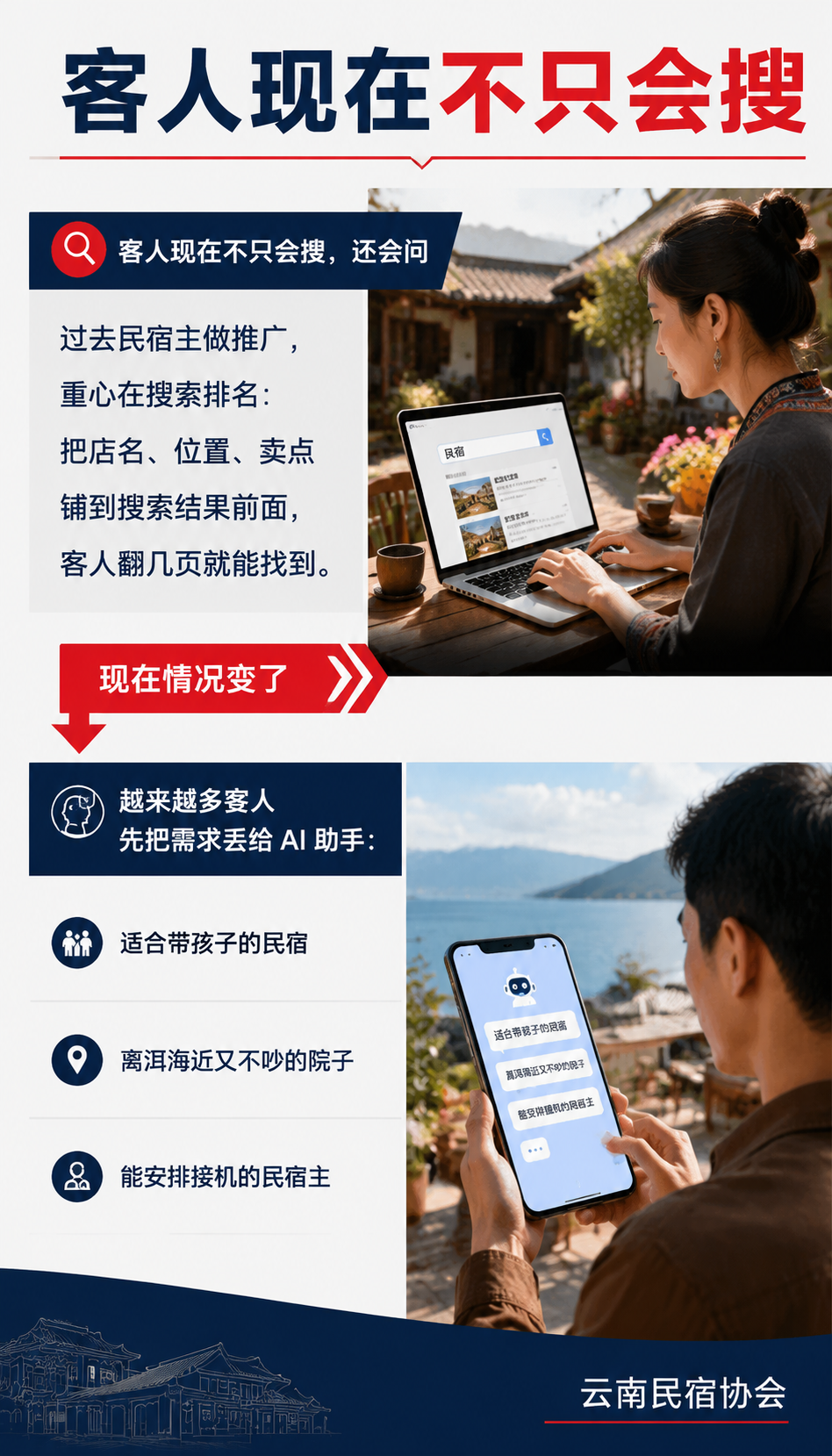 民宿怎么被 AI 搜到:给民宿主的 GEO 三件事:客人现在不只会搜,还会问