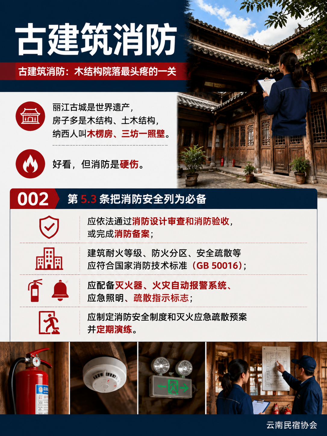 丽江古城民宿冲"旅居云南"品牌:古建筑消防、纳西院落和游客承载三道坎:古建筑消防:木结构院落最头疼的一关