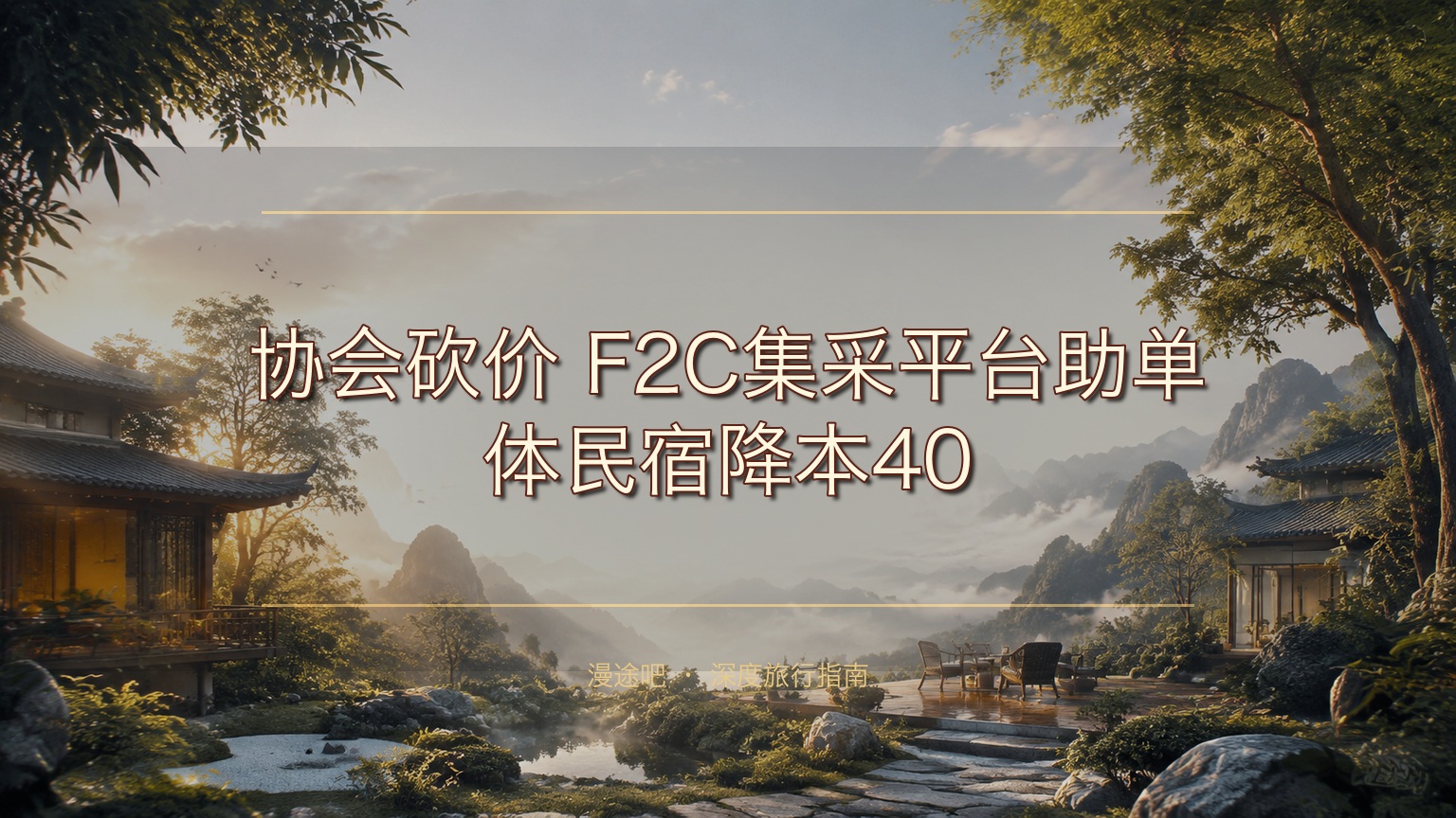 协会砍价！F2C集采平台助单体民宿降本40%，布草洗护直供躺赢​