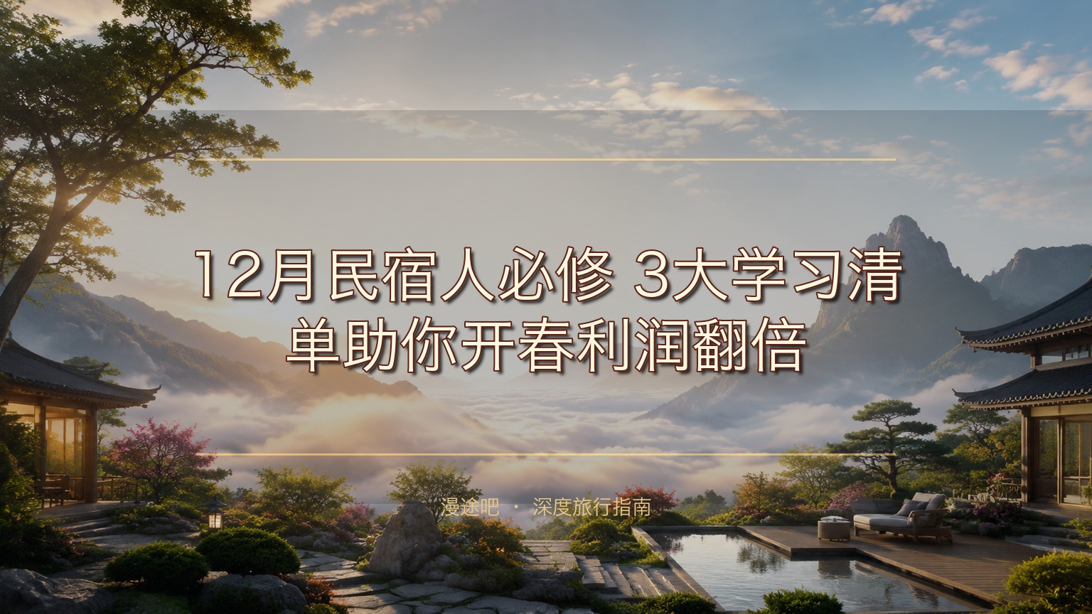 标题：12月民宿人必修！3大学习清单助你开春利润翻倍​
