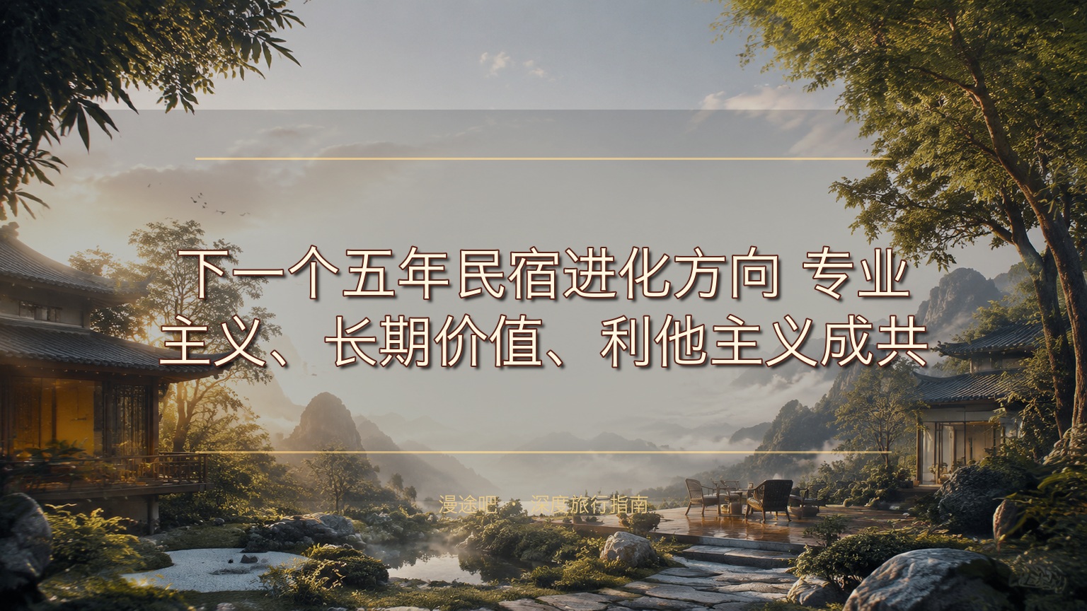 下一个五年民宿进化方向：专业主义、长期价值、利他主义成共识​