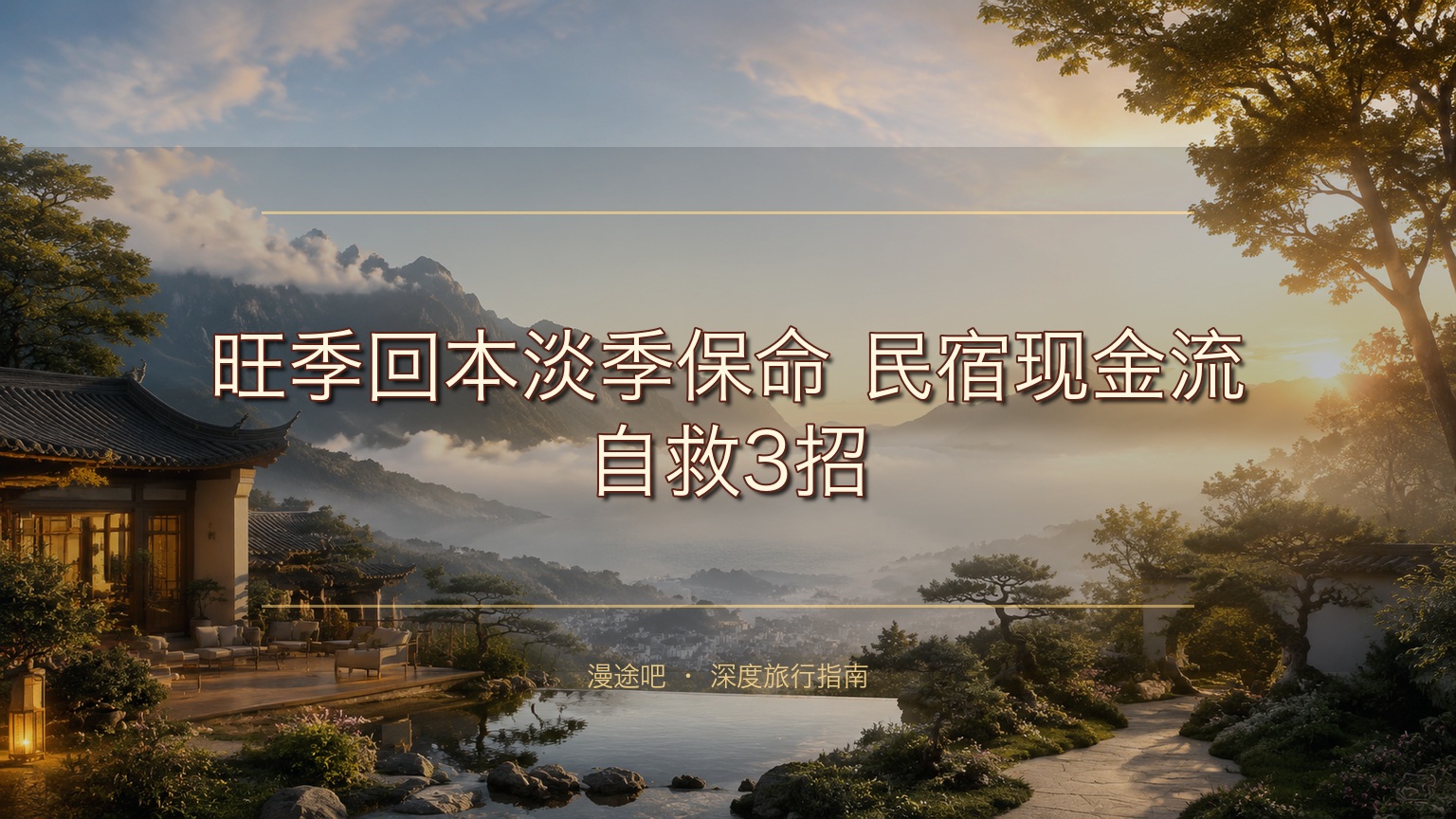 标题：旺季回本淡季保命！民宿现金流自救3招，勒紧腰带主动造血​